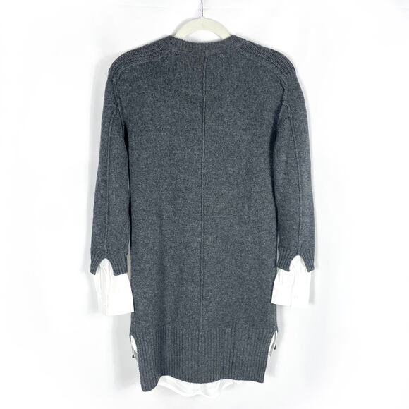 Brochu Walker Layered Mini Sweater Dress Gray Wool Cashmere Crew Neck Sz XS - Picture 10 of 11